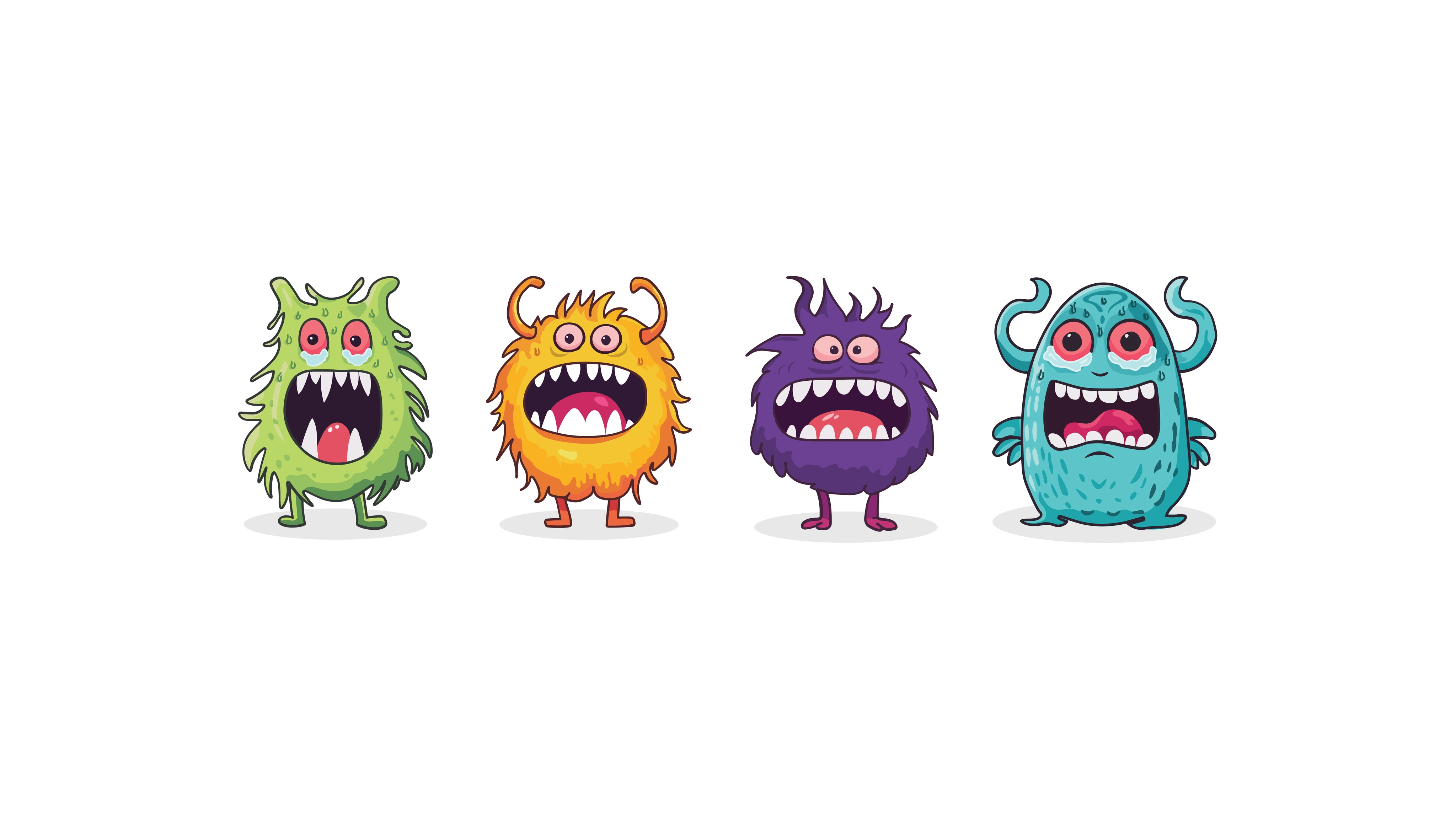 Four Chuffed sauce characters in green, yellow, purple, and blue